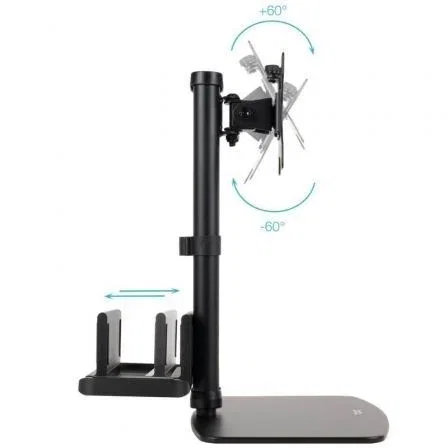 Tooq Soporte de Mesa para Monitor 17-27 Pulgadas con Soporte para CPU, Negro